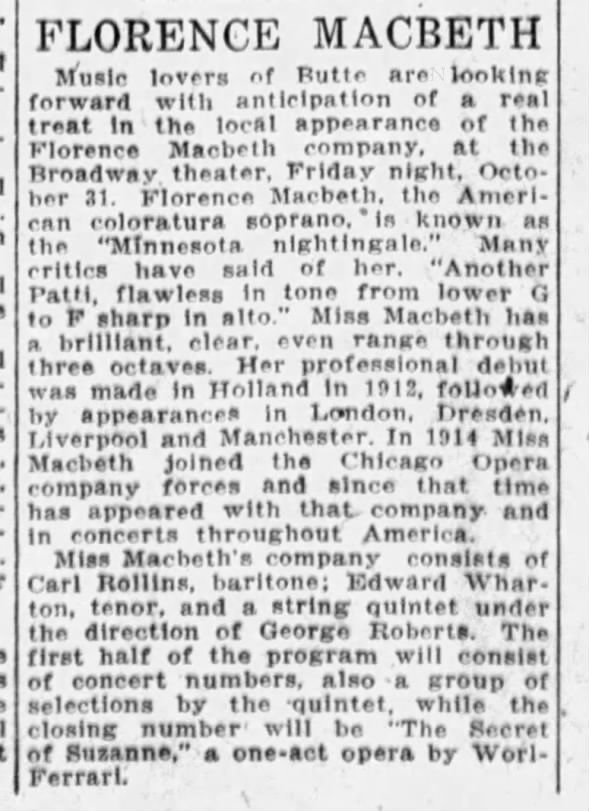 Clipping from The Butte Miner